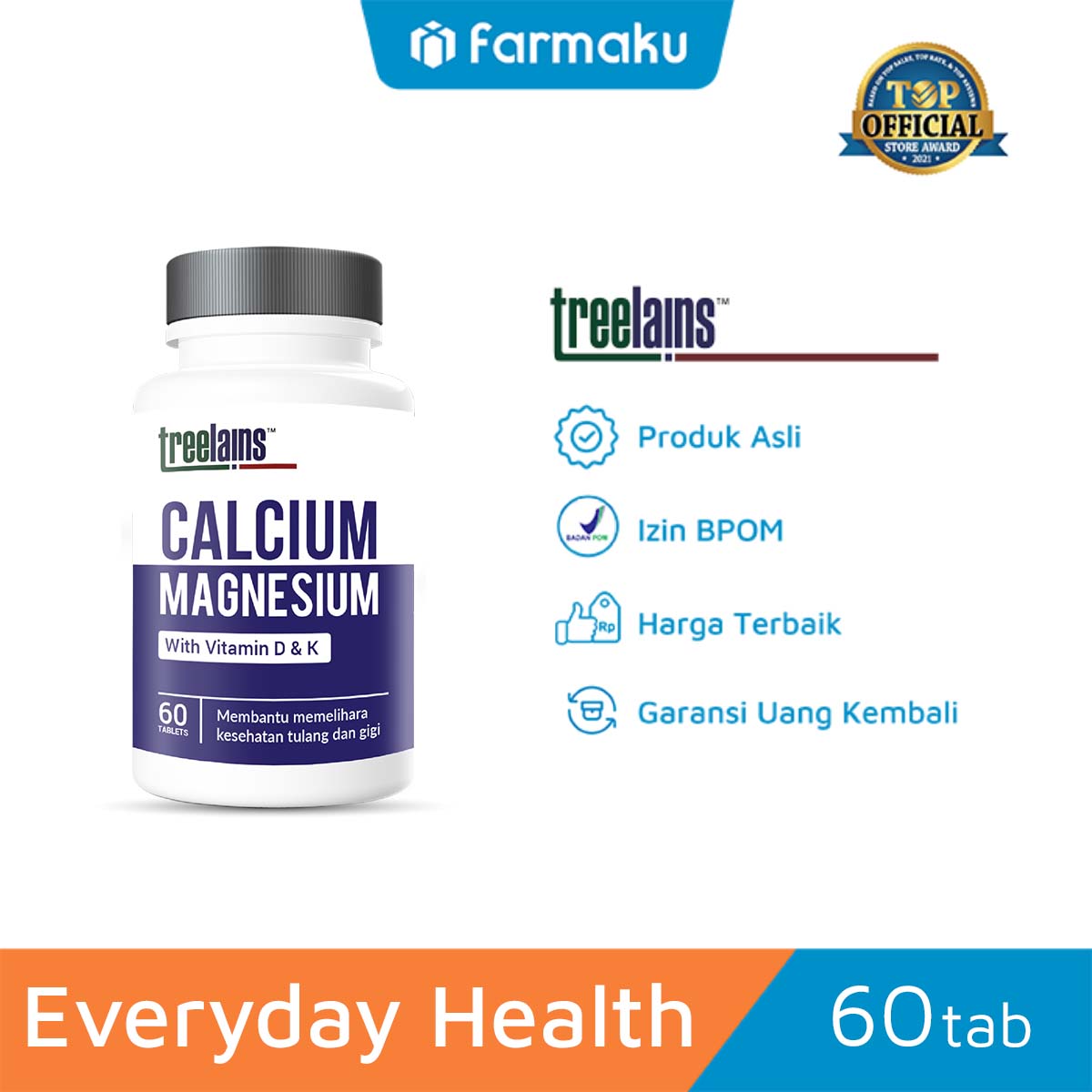 Treelains Calcium Magnesium with Vitamin D & K
