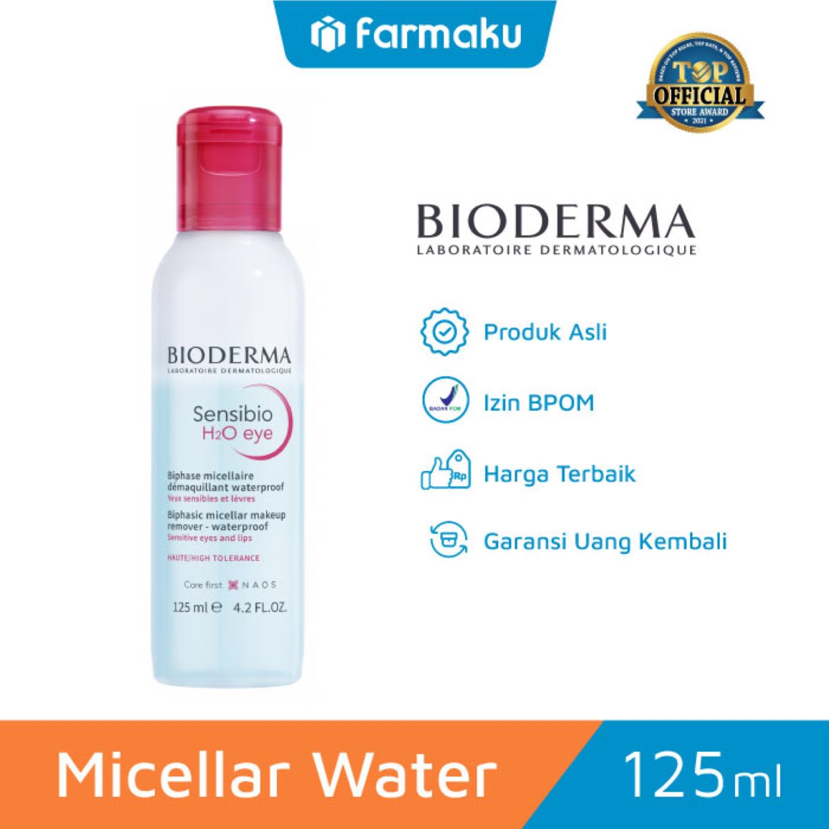 Bioderma Micellar Water Sensibio H2O Eye