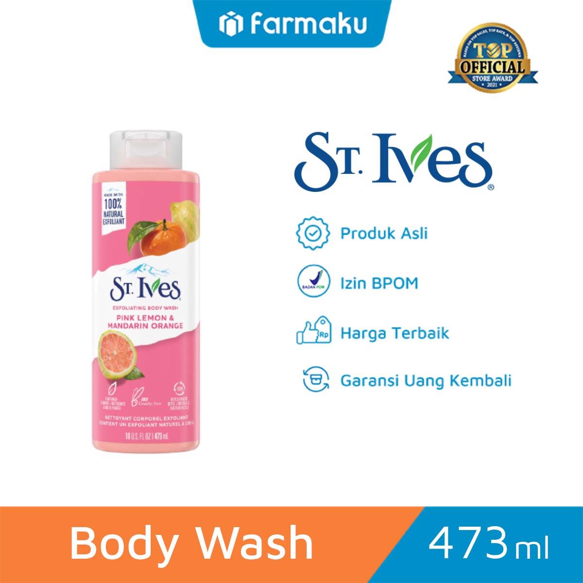 St.Ives Body Wash Pink Lemon & Mandarin Orange