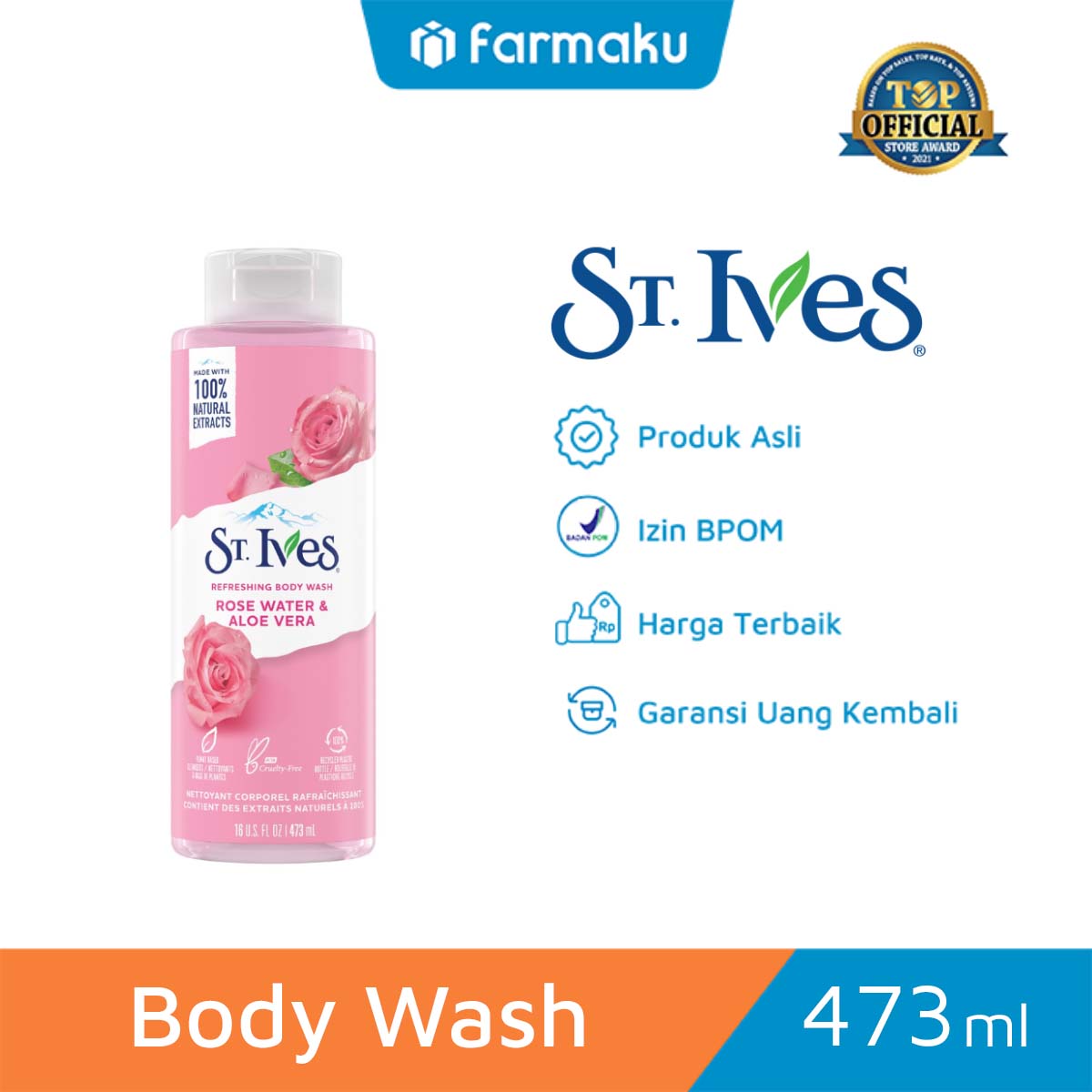 St.Ives Body Wash Rose & Aloe Vera