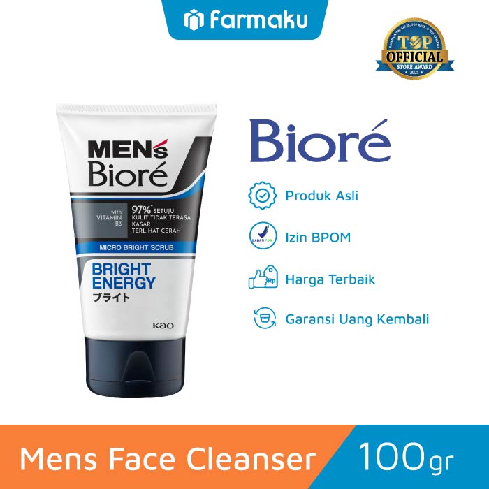 Biore Mens Facial Foam Bright Energy (Pop Up)