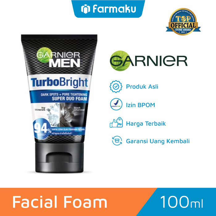 Garnier Men Facial Foam Turbo Bright Super Duo