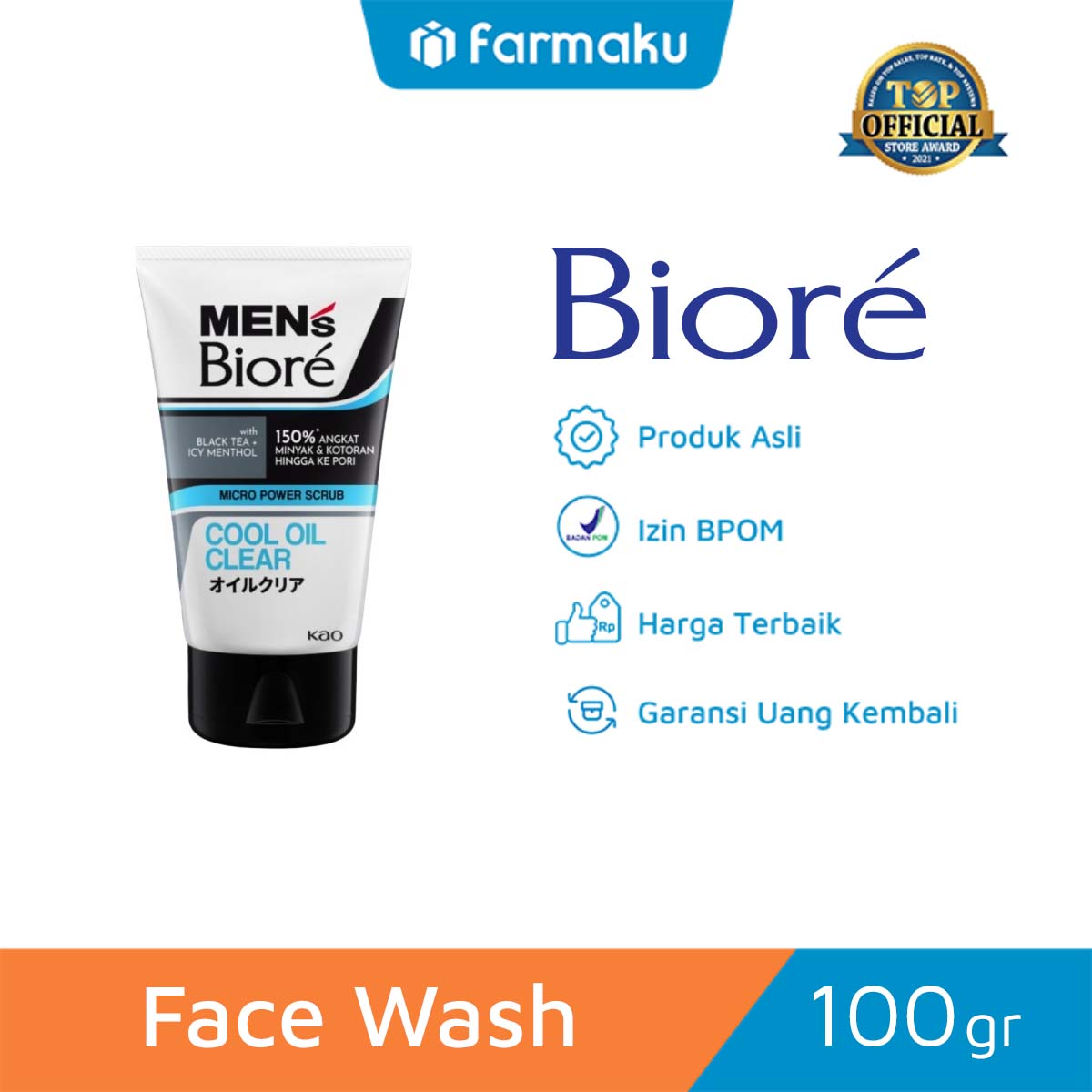 Biore Facial Foam Cool & Oil Clear