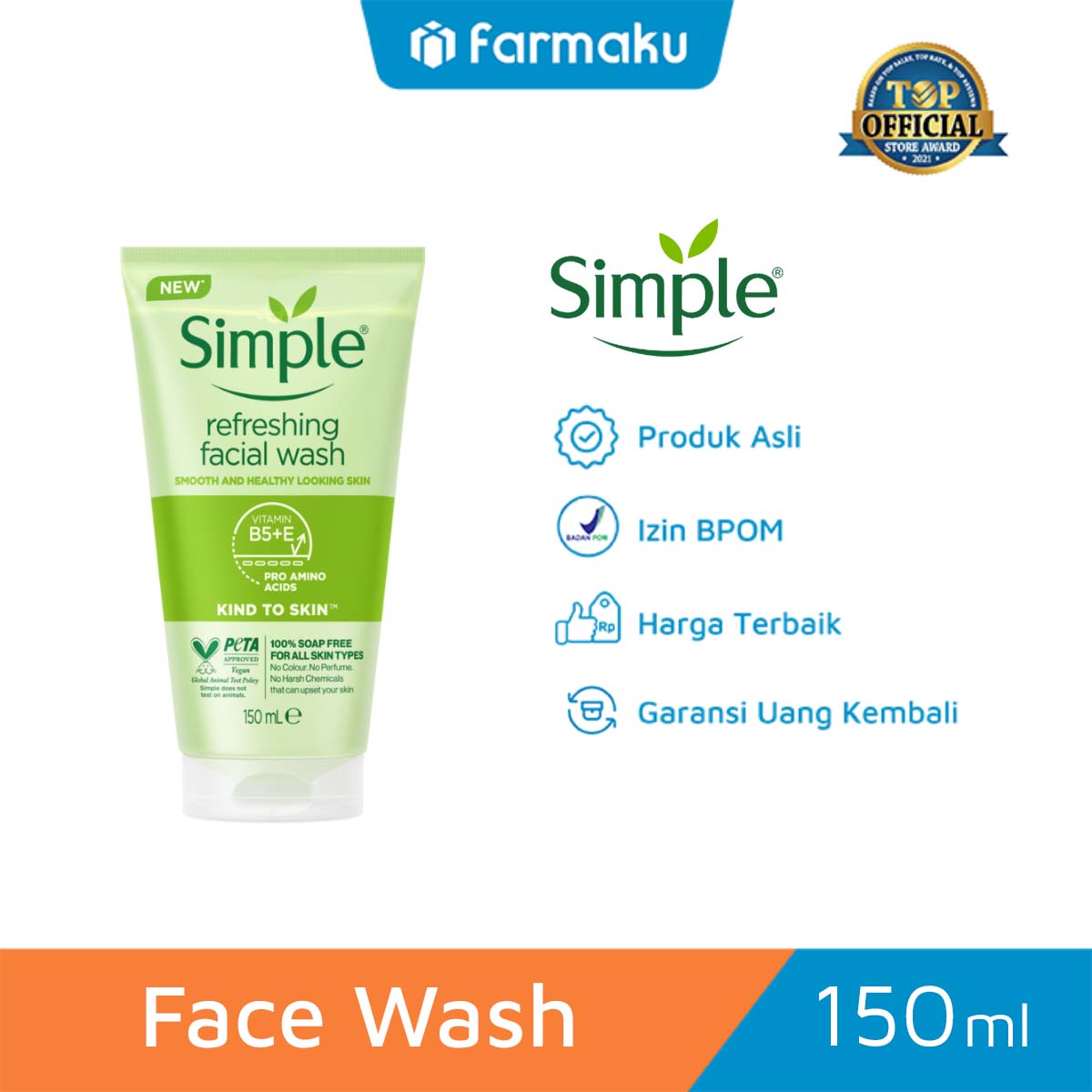 Simple Kind To Skin Refreshing Facial Wash