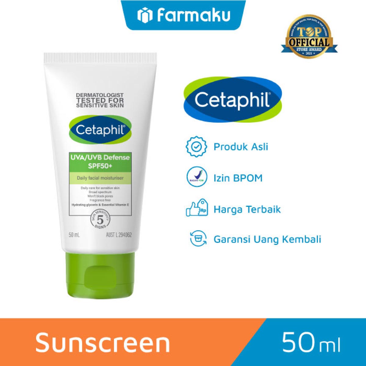 Cetaphil UVA/UVB Defence SPF 50+