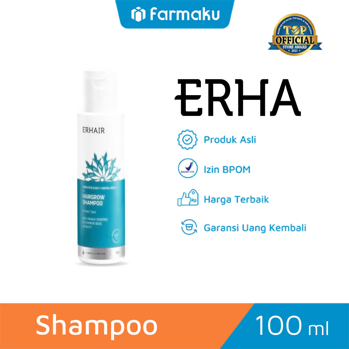Erhair Shampoo Hair Grow Botol 100 ml