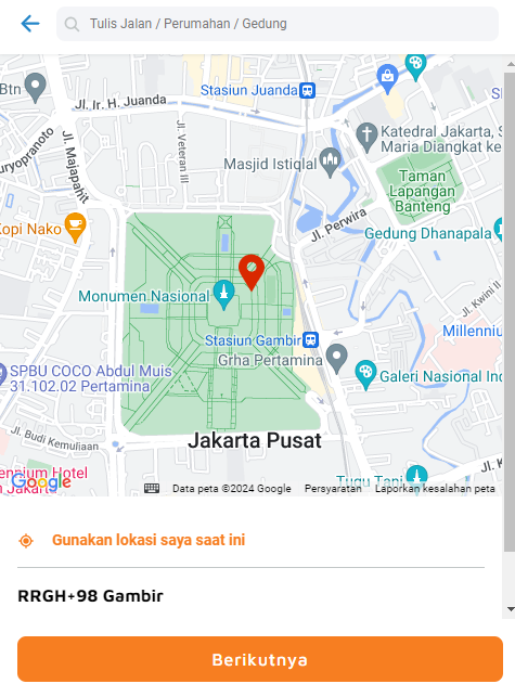 add alamat di pin map